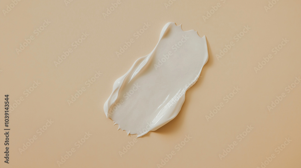 White cream texture on a beige background, beauty product and cosmetic mockup White cream texture on a beige background, beauty product and cosmetic mockup