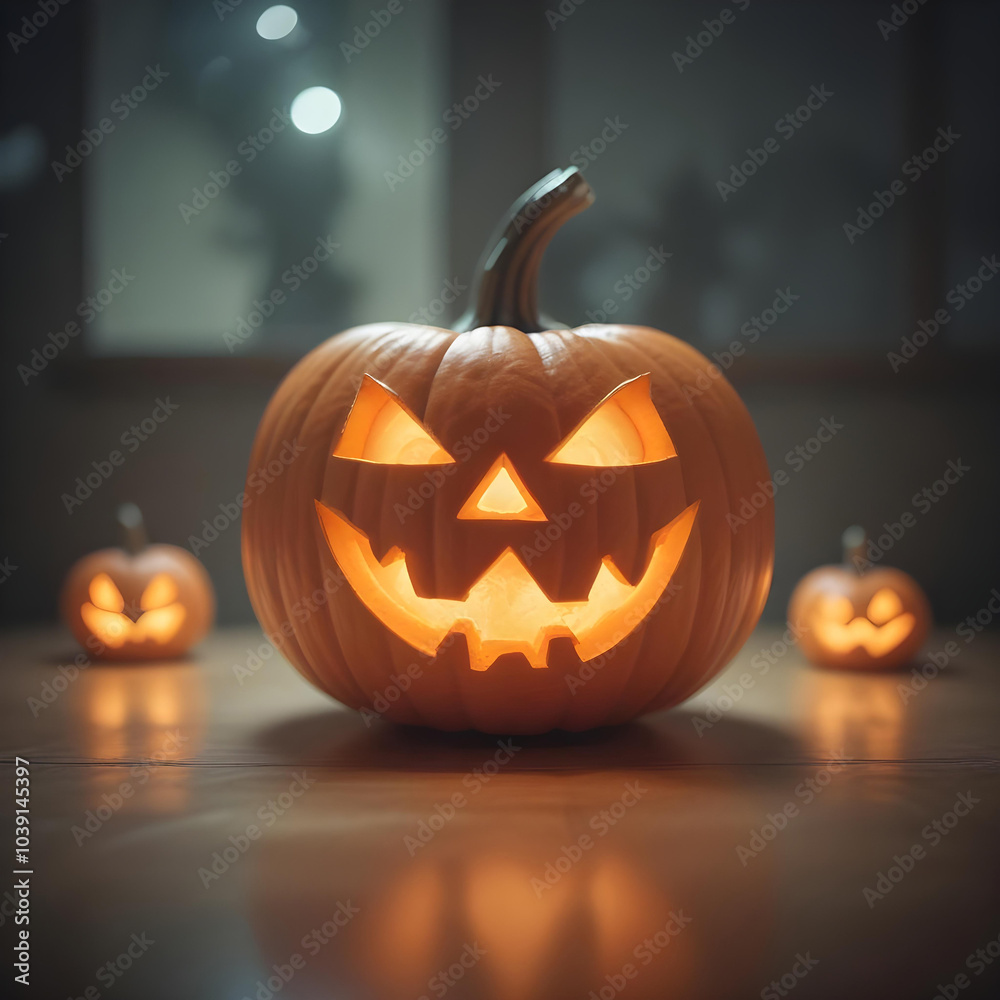 Spooky Glowing Jack-o'-lantern Halloween Spooky Glowing Jack-o'-lantern Halloween