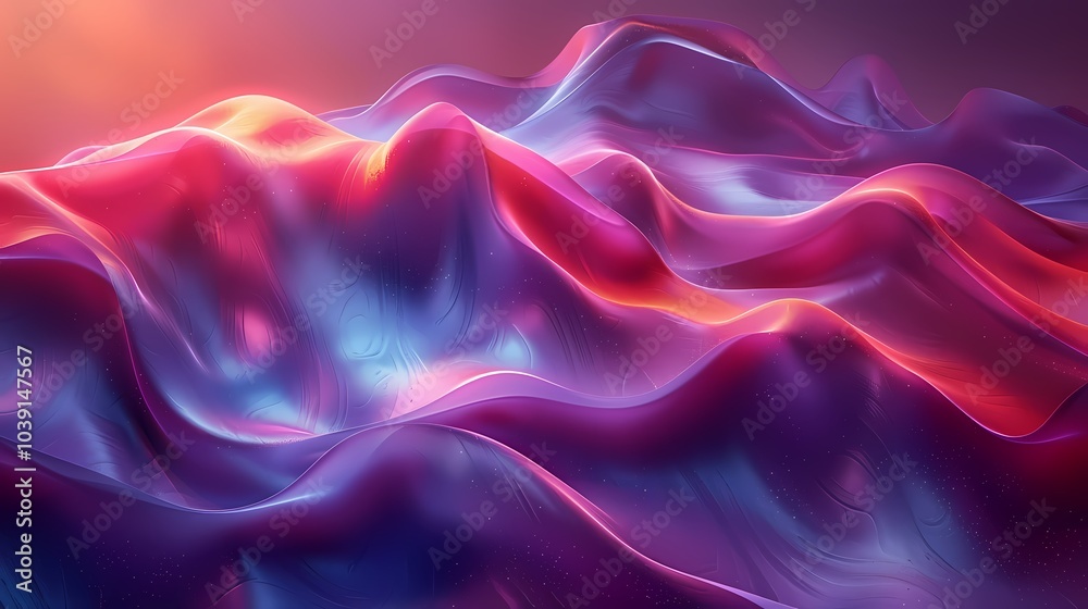 Fototapeta premium digital technology red and purple abstract lines poster background