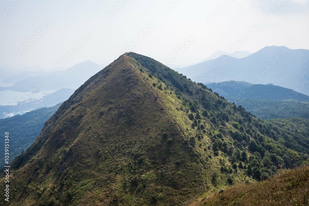 Scenic Mountain View Overlooking the Ocean and Islands Scenic Mountain View Overlooking the Ocean and Islands