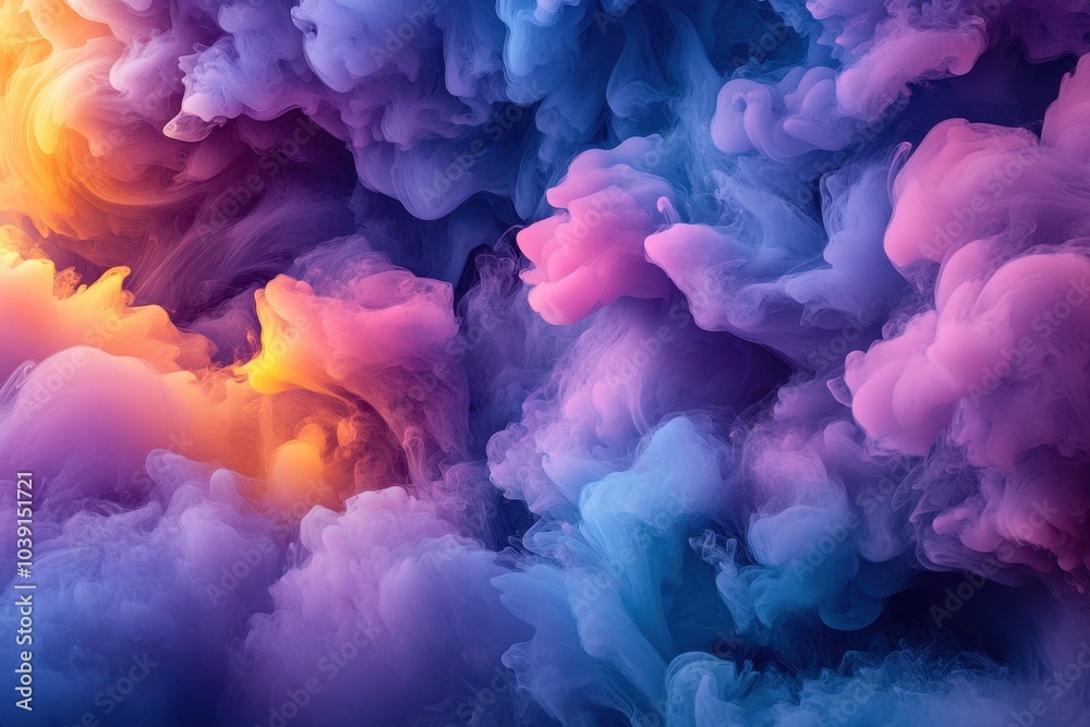 Obraz premium Psychedelic Abstract Smoke Background in Bold Colors
