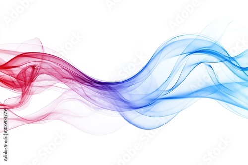 Abstract Flowing Smoke Waves on White