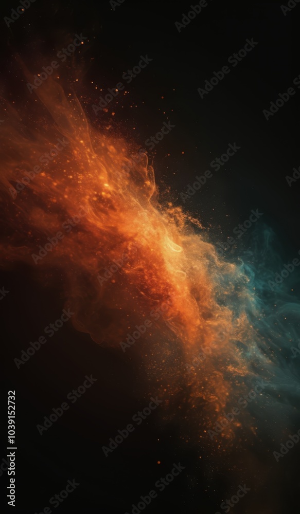 Fototapeta premium a close up of a colorful cloud of smoke on a black background