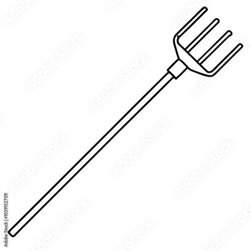 Rake vector illustration line art
