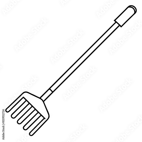 Rake vector illustration line art
