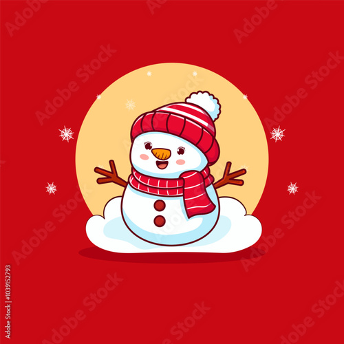 Adorable snowman for Christmas greetings