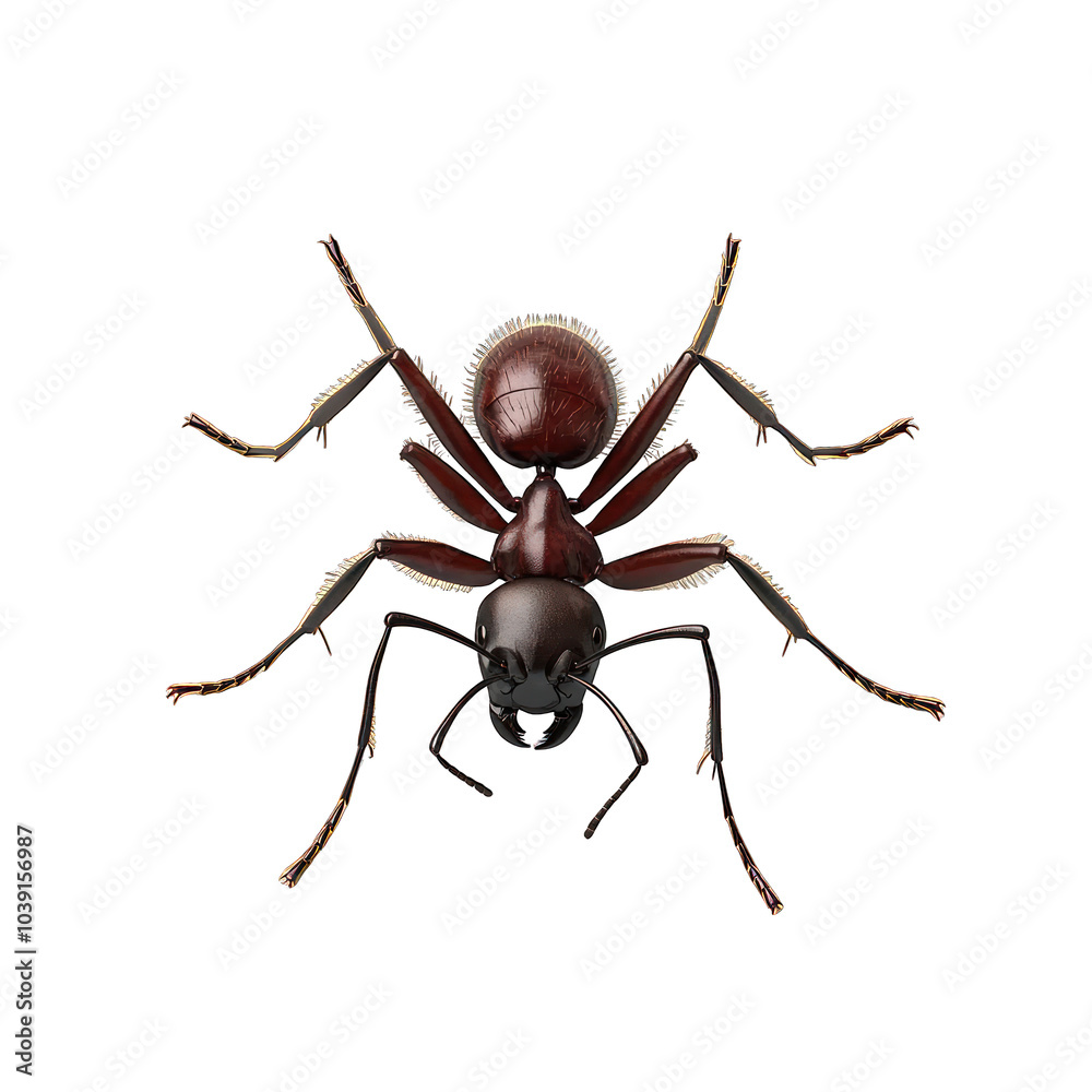 view of an ant with a detailed body structure transparant background view of an ant with a detailed body structure transparant background