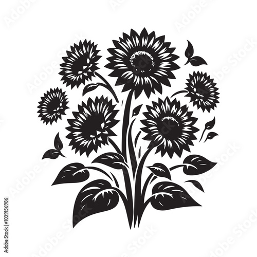 sunflower vector silhouette