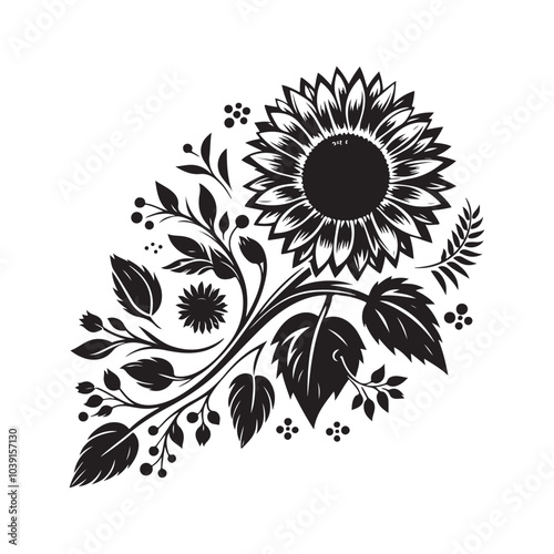sunflower vector silhouette