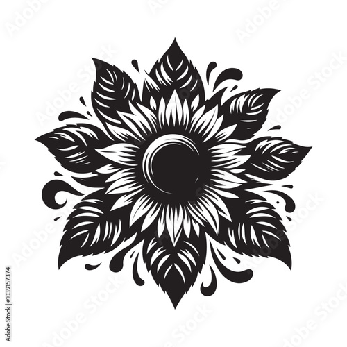 sunflower vector silhouette