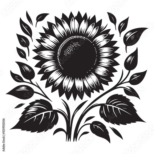 sunflower vector silhouette
