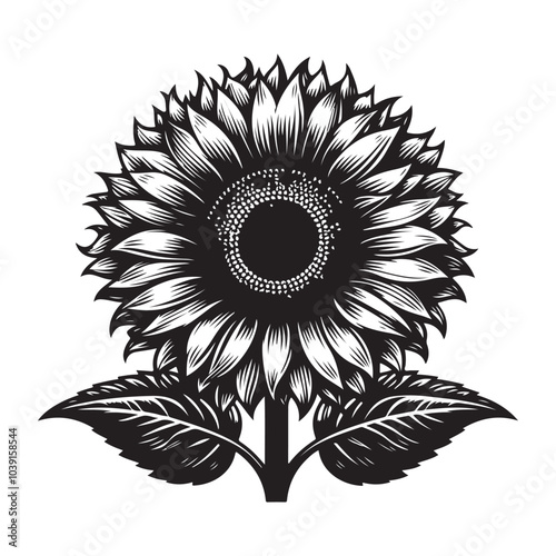 sunflower vector silhouette
