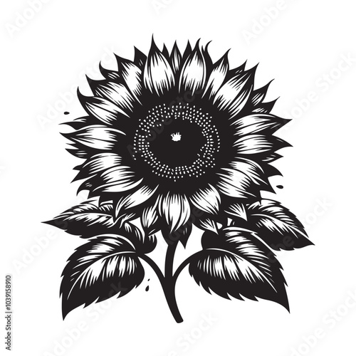 sunflower vector silhouette