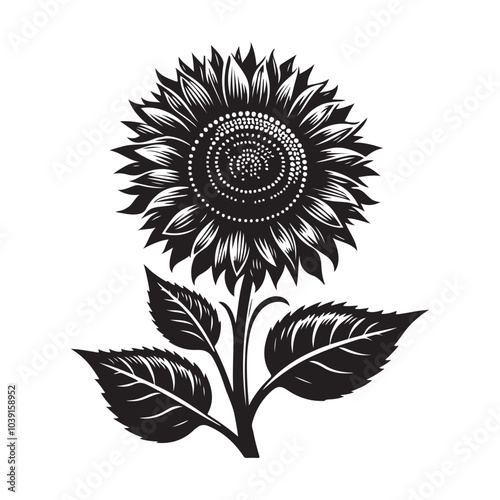 sunflower vector silhouette