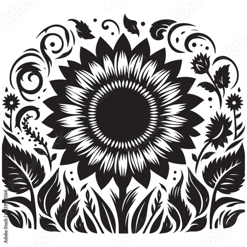 sunflower vector silhouette