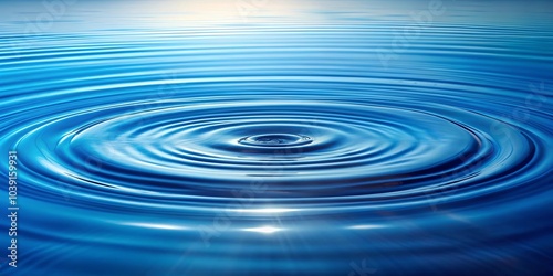 The Gentle Ripples of a Single Drop on a Calm Surface of Serene Blue Water