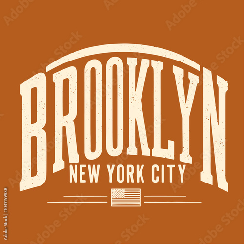 Hand Draw Brooklyn New York City with Graffiti text print, Urban typography street art graffiti slogan print, vector city view, Tags, spray, graffiti, signs