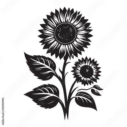 sunflower vector silhouette