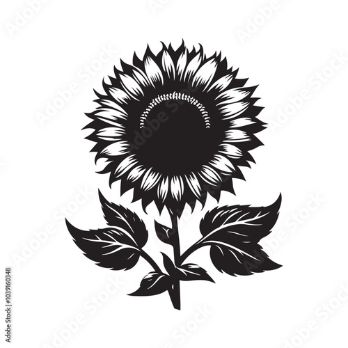 sunflower vector silhouette