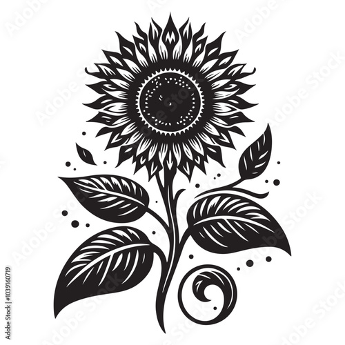 sunflower vector silhouette