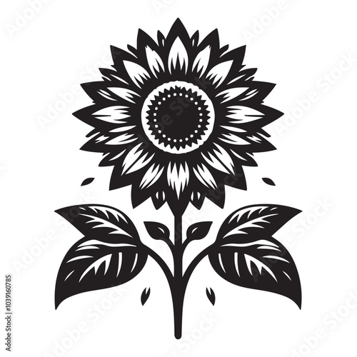 sunflower vector silhouette