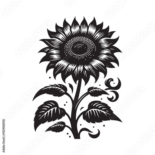 sunflower vector silhouette