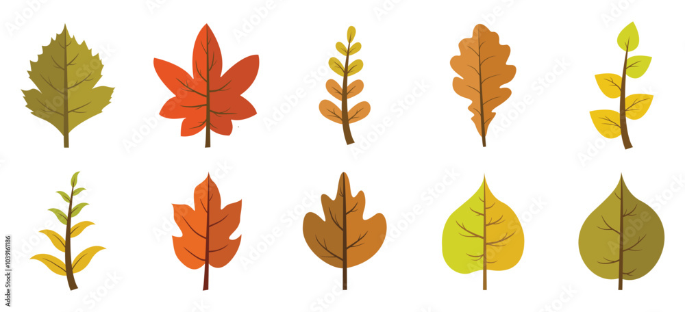 Fototapeta premium Autumn Leaves Illustration