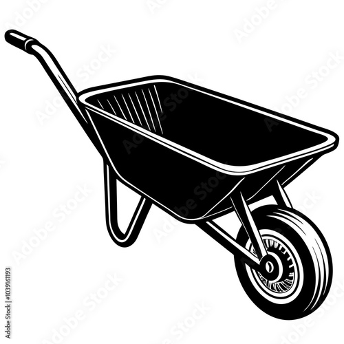Wheelbarrow silhouette 
