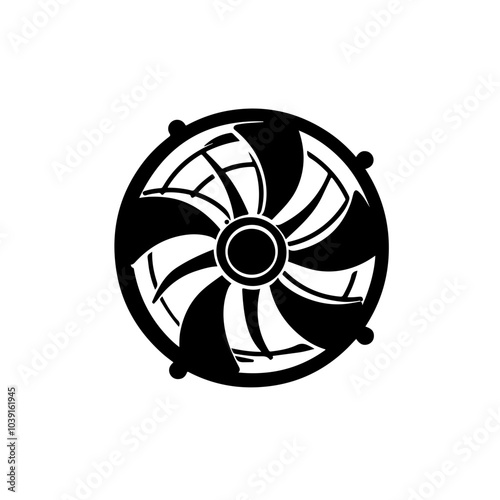 Fan in a square outline