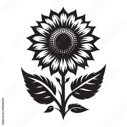 sunflower vector silhouette