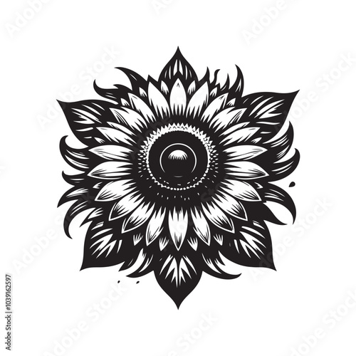 sunflower vector silhouette