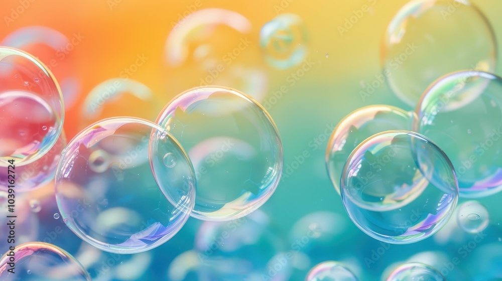 Delight in the whimsical dance of colorful bubbles on a vibrant rainbow canvas, a serene bokehfilled experience awaits. Delight in the whimsical dance of colorful bubbles on a vibrant rainbow canvas, a serene bokehfilled experience awaits.