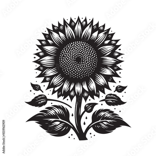 sunflower vector silhouette