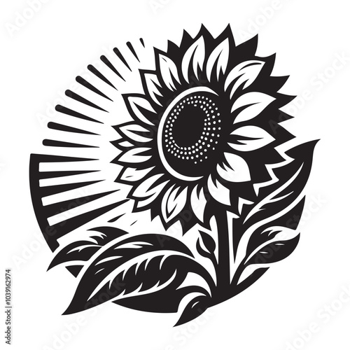 sunflower vector silhouette