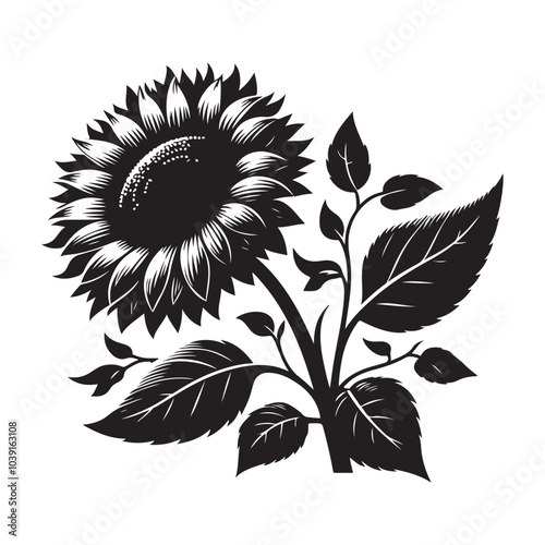 sunflower vector silhouette