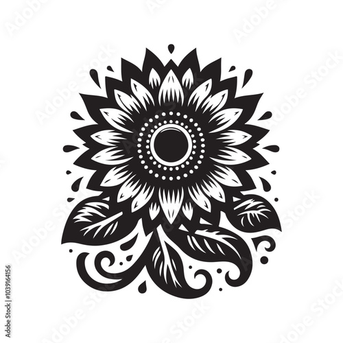 sunflower vector silhouette