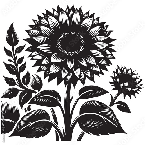 sunflower vector silhouette