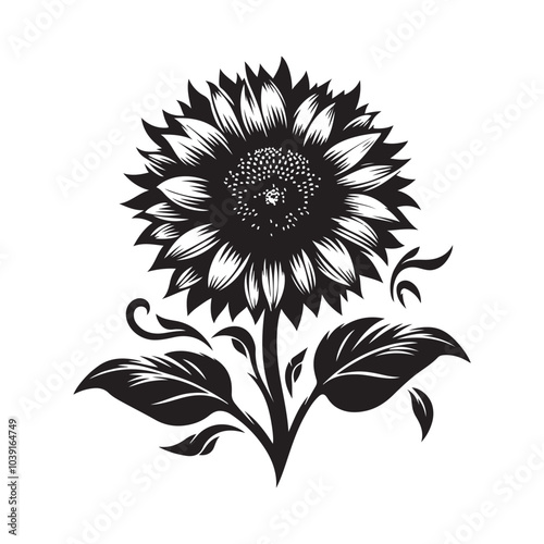 sunflower vector silhouette
