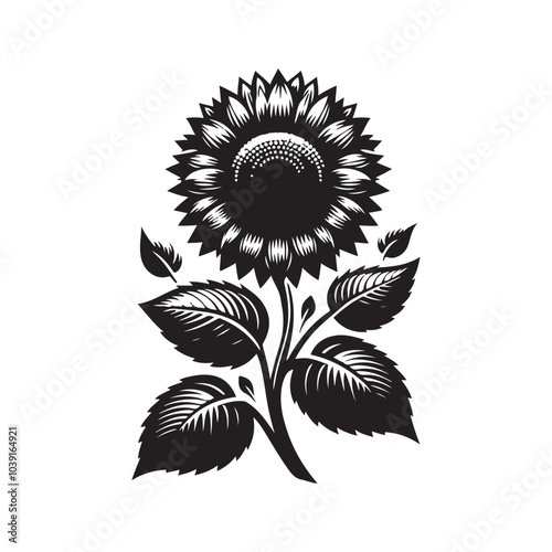 sunflower vector silhouette