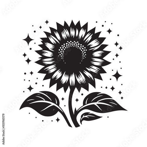 sunflower vector silhouette