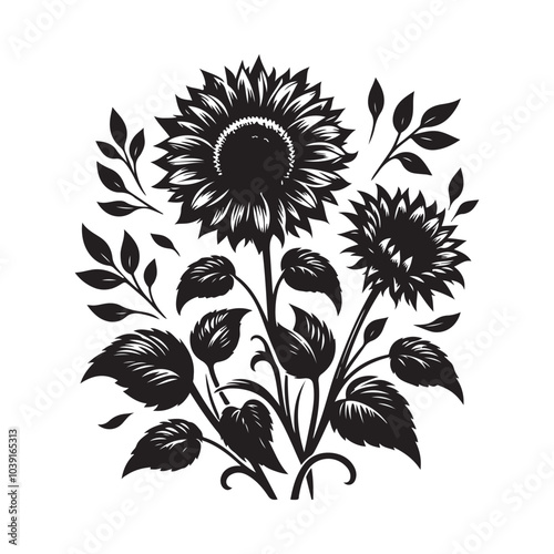sunflower vector silhouette