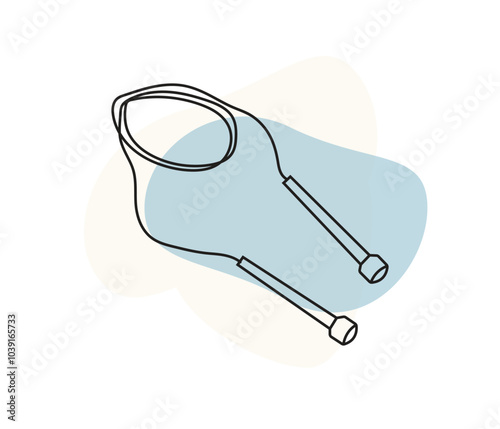  vector skipping Rope line art illustration