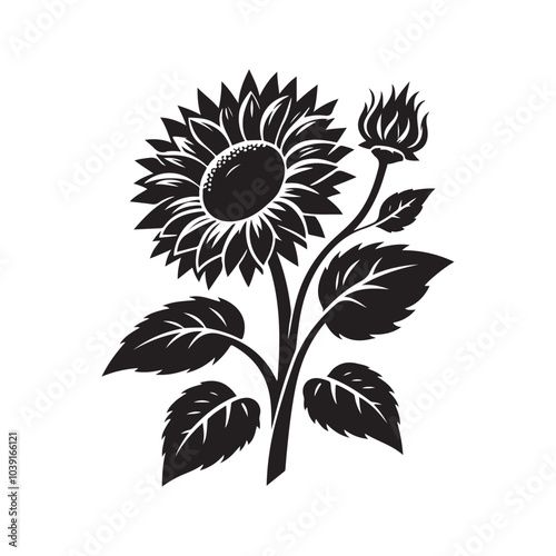 sunflower vector silhouette