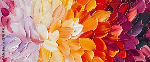 Abstract floral pattern in multi colored petals, a modern nature celebration