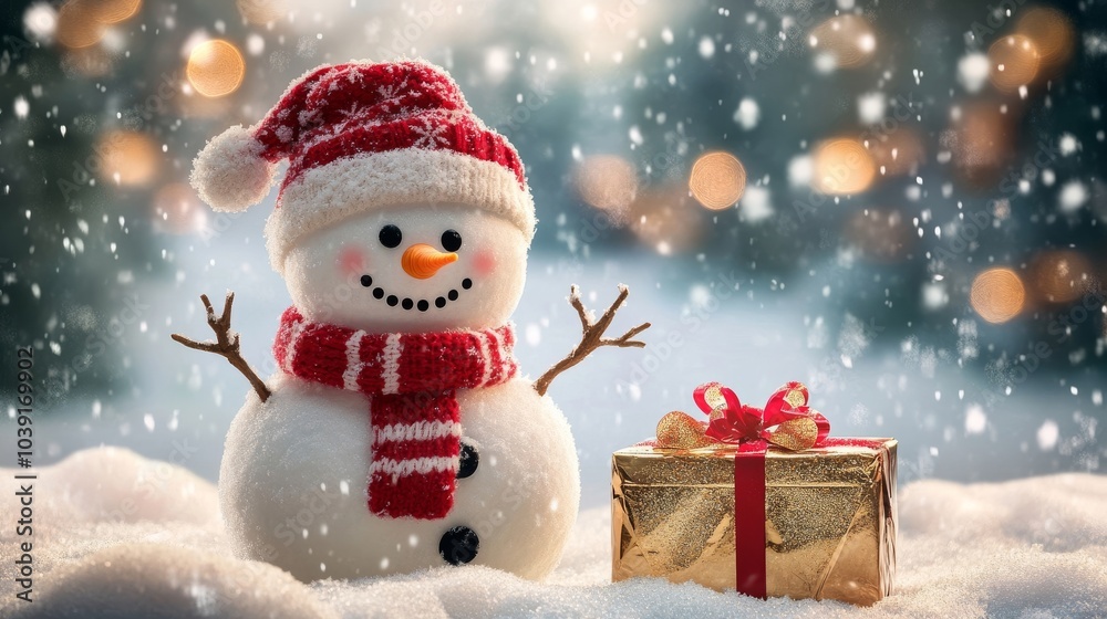 雪だるまとクリスマスプレゼント 雪だるまとクリスマスプレゼント