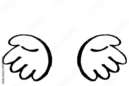 筆タッチの手のイラスト