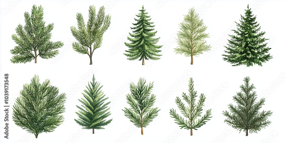 fir tree Christmas tree greeting card or invitation design background. white background. fir tree Christmas tree greeting card or invitation design background. white background.