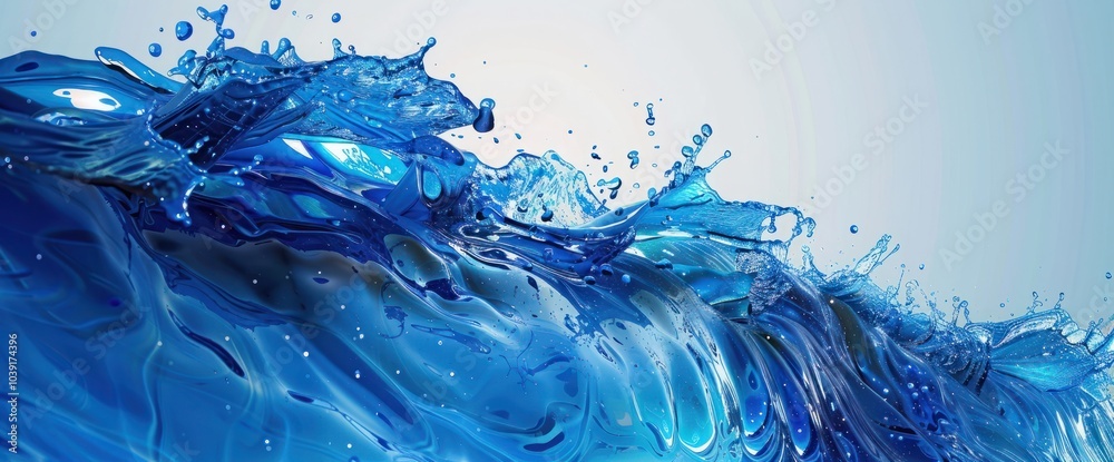 Abstract wave of liquid motion, blue backgrounds splashing water Abstract wave of liquid motion, blue backgrounds splashing water