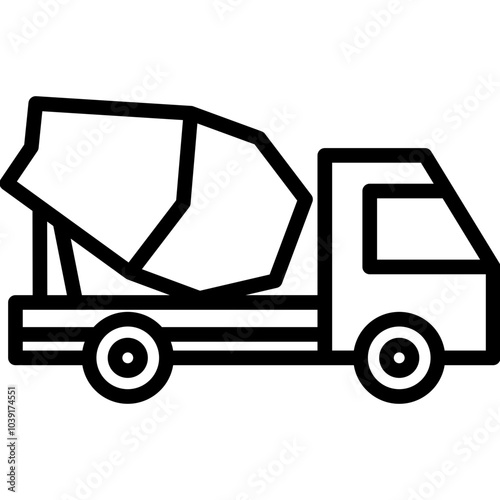 Concrete Mixer Truck Icon