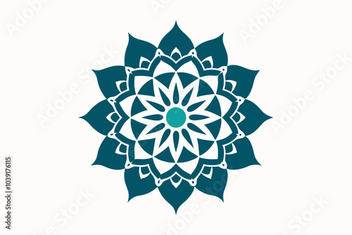 Minimal Mandala design | isolated vector silhouette illustration on white background